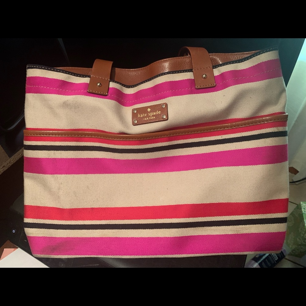 Kate Spade Oak Island Striped Magazine Tote